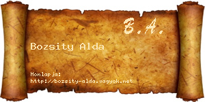 Bozsity Alda névjegykártya