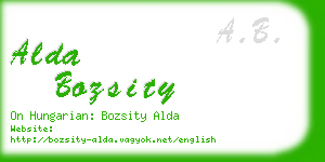 alda bozsity business card
